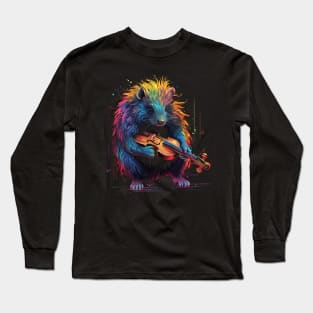 Porcupine Playing Violin Long Sleeve T-Shirt